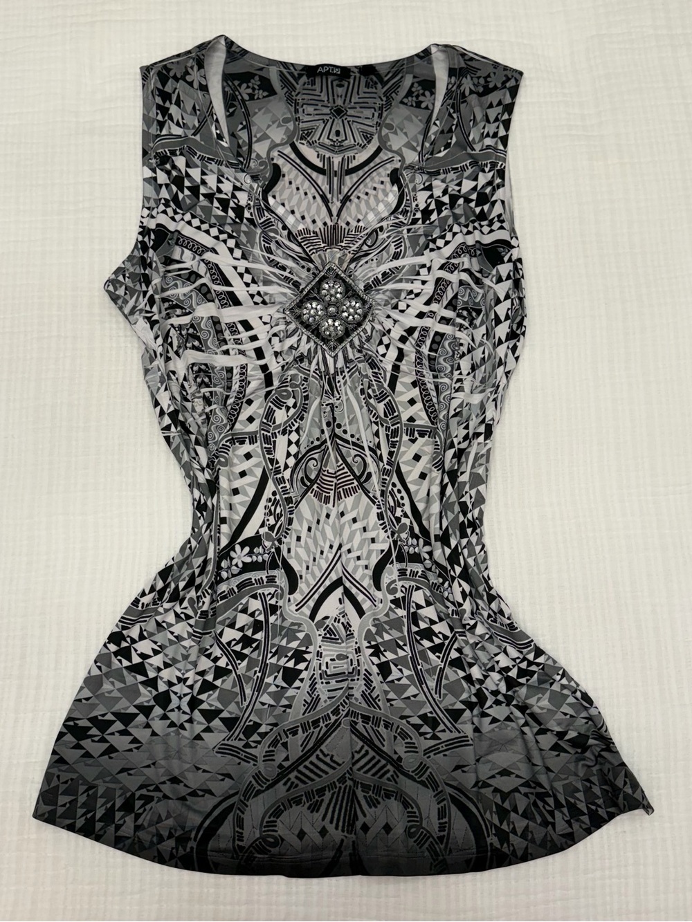 apt. 9 y2k black gray rhinestone tank top